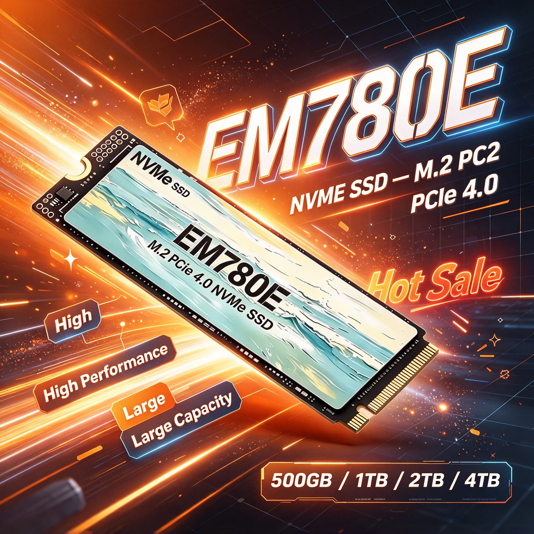 M.2 Nvme 4Tb Pcie 4.0 Ssd - EM780E M.2 NVMe PCIe 4.0 SSD