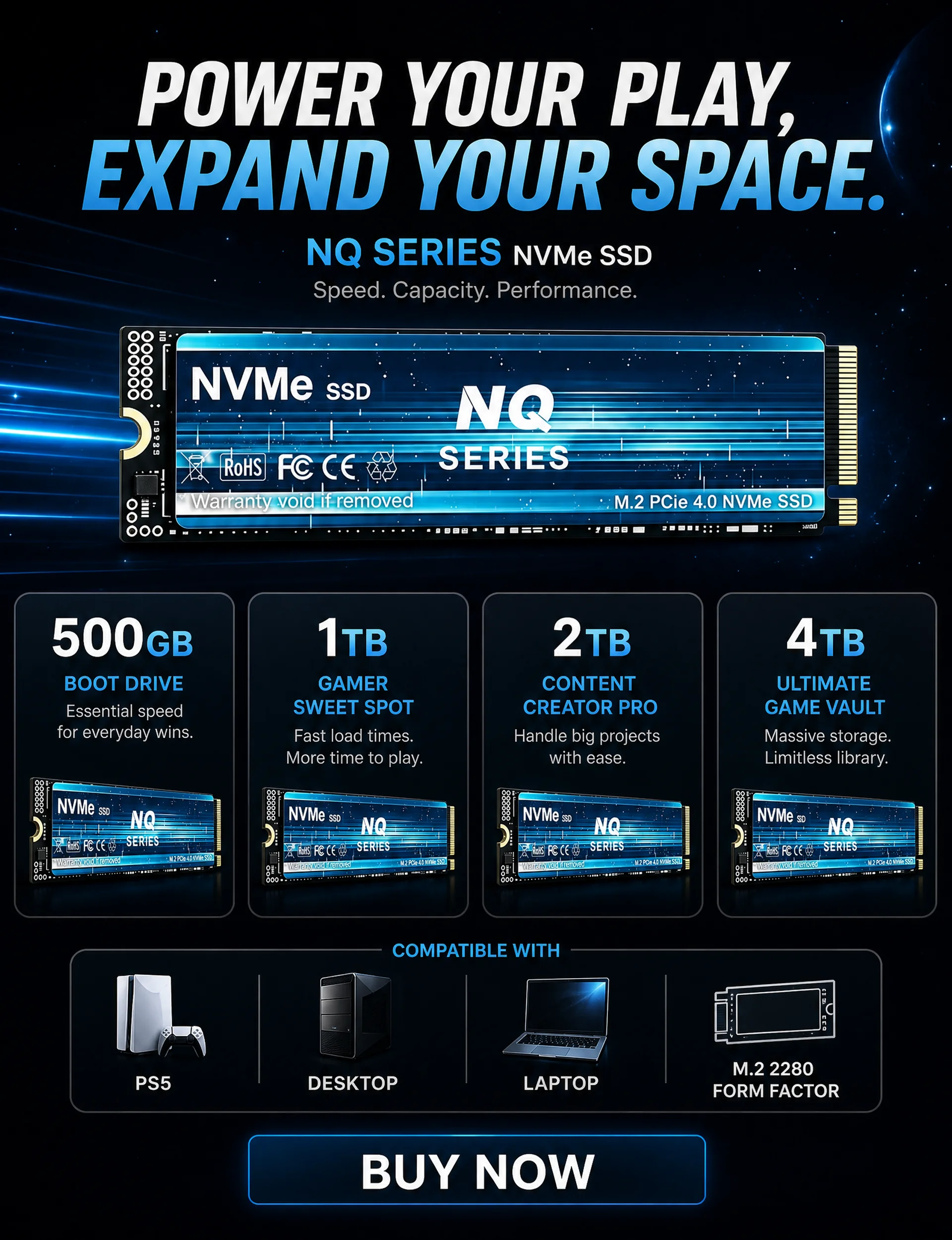 Internal Drive NQ Series NVMe  - M.2 Nvme 4Tb Pcie 4.0 Ssd review and price