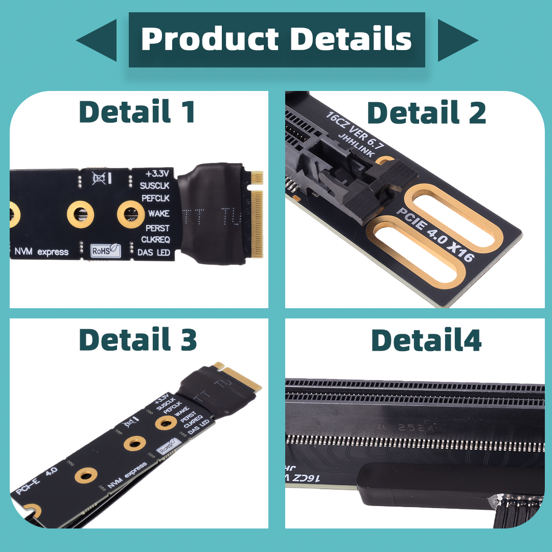 M.2 NVMe to PCIe 4.0 x16 Riser - Pcie 4.0 X16 Riser Cable 90 Degree review and price